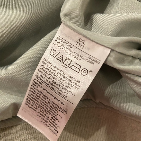 Gap Mint Green Cream Striped Varsity Bomber Jack Full Zip Pockets Size XXL - Picture 10 of 10